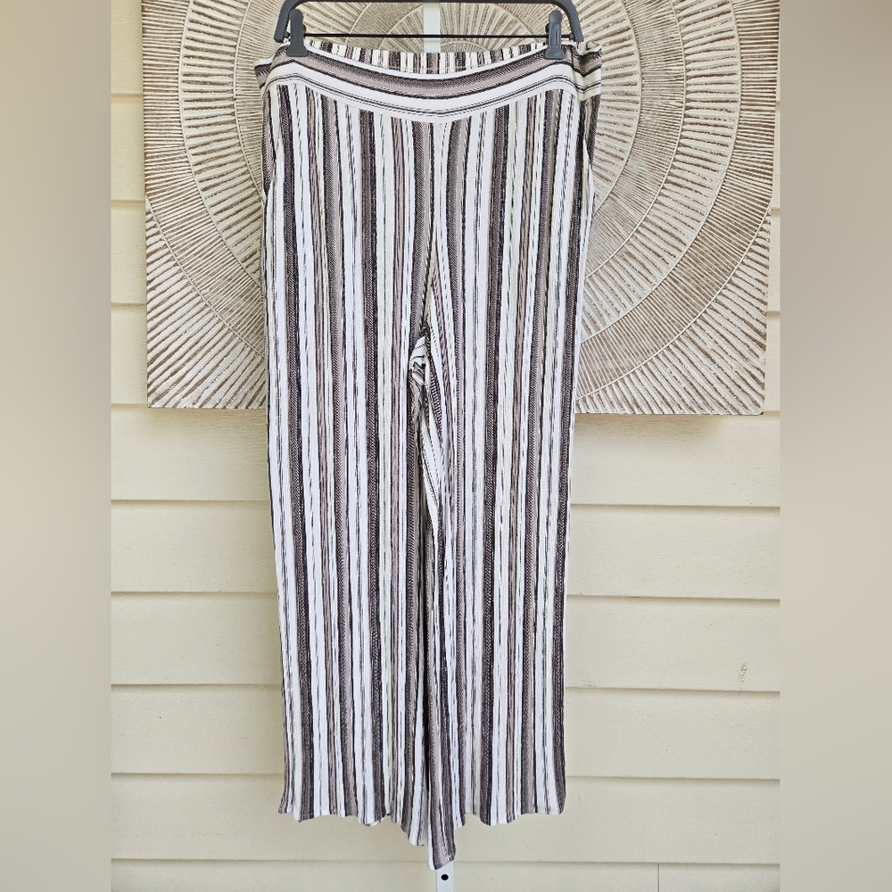 Croft & Barrow Flowy Elastic Waist Pants Sz XL Cream